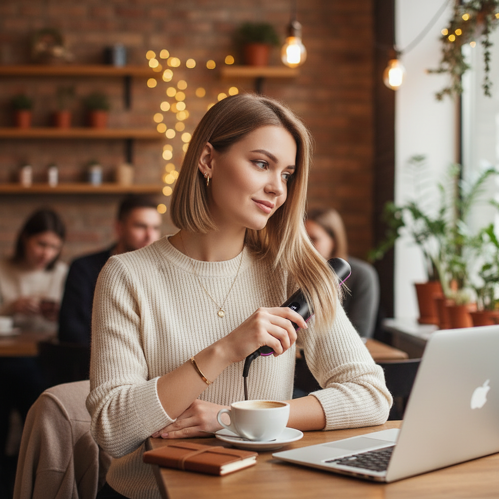 Cordless Hair Straightener Brush 3 Temperature Electric Negative Ions Ceramic Anti-Scald Heated Comb Hair Styling Tools