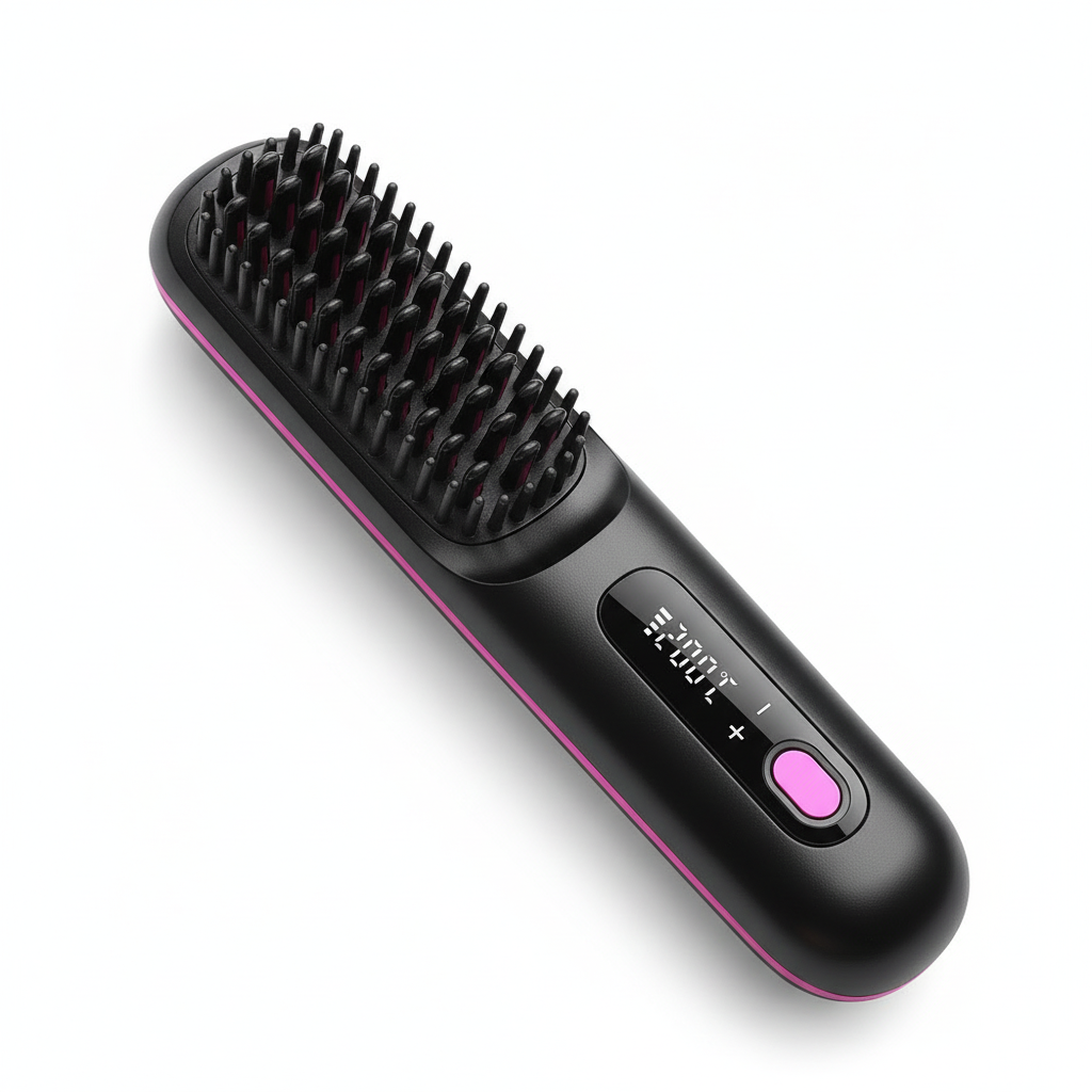 Cordless Hair Straightener Brush 3 Temperature Electric Negative Ions Ceramic Anti-Scald Heated Comb Hair Styling Tools